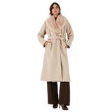 Via Dante Relaxed Fit Yumuşak Tüylü Şal Yaka Kaban Bayan KABAN 6909660