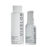 Via Elor Pirinç Sütü Aydınlatıcı ve Nemlendirici Cilt Bakım Seti - Pirinç Mayası Toniği (200 ML) ve%30 Pirinç Suyu İçeren Yüz Serumu (30 ML) - Niacinamide ve 16D Hyalüronik Asitli Bakım Rutini