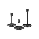 Via Fulltalıg Şamdan, Siyah, 3'lü Set (10-15-20 cm)