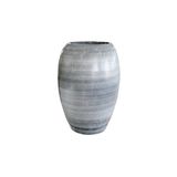 Via Gardenia Ayla Seramik Darbeli Siyah Uzun Saksı 20X30 cm