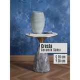 Via Gardenia Cresta Buz Mavisi Seramik Saksı Uzun 20 x 30 cm