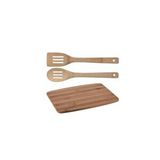 Via Gardenia Kesme Tahtası Bambu Ve 2li Servis Kaşığı 33*23cm Kahverengi