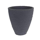 Via Gardenia Namook Plastik Oluklu Saksı Antrasit Çap 40cm Yükseklik 40cm