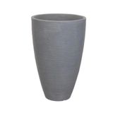 Via Gardenia Yivli Plastik Saksı Gri Çap 40 cm Yükseklik 42 cm