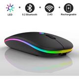 Vıa S50 - L50 11" Tablet Için Uyumlu Rgb LED Işıklı Bluetooth+2.4ghz Kablosuz Şarjlı Mouse Si