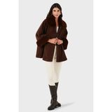 Viadante Via Dante Oversize Fit Ceket Yaka Düğmeli Kürk Mont Bayan Mont 6858060 - Standart - Kahve