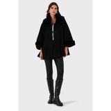 Viadante Via Dante Oversize Fit Ceket Yaka Düğmeli Kürk Mont Bayan Mont 6858060 - Standart - Siyah