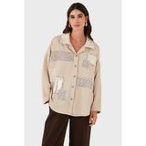Viadante Via Dante Oversize Fit Pul Detaylı Uzun Kollu Gömlek Bayan Gömlek 69143120 - Standart - Camel