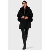 Viadante Via Dante Oversize Fit Şal Yaka Kürk Detaylı Astarlı Mont Bayan Mont 690852 - Standart - Siyah