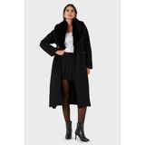 Viadante Via Dante Relaxed Fit Yumuşak Tüylü Şal Yaka Kaban Bayan Kaban 6909660 - Standart - Siyah