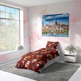 Viadela Viadela harry Potter Gryffindor Temalı Kırmızı Nevresim Takımı (Çarşafsız) - 160 x 220 cm - Lacivert