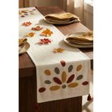 Viaden Bohem Runner 40 cm x 130 cm Retro Çiçekli Kiremit