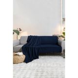 Viaden Merlin Koltuk Örtüsü %100 Geri Dönüştürülmüş Pamuk Lacivert Düz Desen Hızlı Kuruyan Kolay Temizlik - 170 x 200 cm