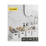 VİALEX Bath 4 Adet Banyo Düzenleyici Organizer Beyaz Renk Plastik Çok Amaçlı Dolap Düzenleyici