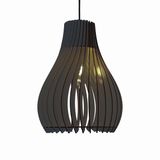Vialux 14 Renk Modern Ahşap Bohem Rustik Avize Tekli Sarkıt Lamba Butik Otantik Aydınlatma Cafe Salon Mutfak Yemek Masası Avize (Antrasit)