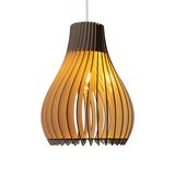 Vialux 14 Renk Modern Ahşap Bohem Rustik Avize Tekli Sarkıt Lamba Butik Otantik Aydınlatma Cafe Salon Mutfak Yemek Masası Avize (Bej)