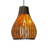 Vialux 14 Renk Modern Ahşap Bohem Rustik Avize Tekli Sarkıt Lamba Butik Otantik Aydınlatma Cafe Salon Mutfak Yemek Masası Avize (Ceviz)