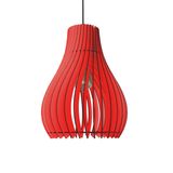 Vialux 14 Renk Modern Ahşap Bohem Rustik Avize Tekli Sarkıt Lamba Butik Otantik Aydınlatma Cafe Salon Mutfak Yemek Masası Avize (Kırmızı)