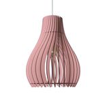 Vialux 14 Renk Modern Ahşap Bohem Rustik Avize Tekli Sarkıt Lamba Butik Otantik Aydınlatma Cafe Salon Mutfak Yemek Masası Avize (Pembe)
