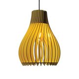 Vialux 14 Renk Modern Ahşap Bohem Rustik Avize Tekli Sarkıt Lamba Butik Otantik Aydınlatma Cafe Salon Mutfak Yemek Masası Avize (Sarı)