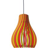 Vialux Bohem Modern Ahşap Avize Rustik Aydınlatma Butik Otantik Tekli Sarkıt Cafe Salon Mutfak Avize Lamba Yemek Masası Üzeri Avize - Sarı - Kırmızı