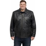 Viamod Leather Büyük Beden Erkek Hakiki Deri Ceket Siyah Gömlek Yaka Premium Gerçek Deri Mont Üretici Garantili - 7XL