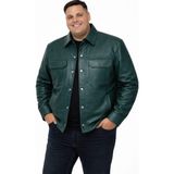 Viamod Leather Büyük Beden Erkek Hakiki Deri Ceket Yeşil Gömlek Model Premium Gerçek Deri Mont Üretici Garantili 19060 - Petrol - 4XL