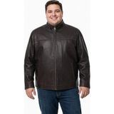 Viamod Leather Büyük Beden Erkek Kahverengi Hakim Yaka Deri Mont Ceket 8608 - 6XL