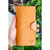 Vianel New York Axel Crazy Deri Unisex Portföy Cüzdan - Hardal