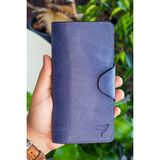 Vianel New York Axel Crazy Deri Unisex Portföy Cüzdan - Lacivert