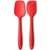 viarella 2li Kırmızı Silikon Kaşık Ve Spatula Seti Isıya Dayanıklı Yanmaz Yapışmaz Çizmez 27cm