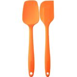 viarella 2li Turuncu Silikon Kaşık Ve Spatula Seti Isıya Dayanıklı Yanmaz Yapışmaz Çizmez 27cm