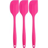 viarella 3lü Fuşya Silikon Spatula Seti Isıya Dayanıklı Yanmaz Yapışmaz Çizmez 27cm