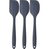Viarella Büyük Boy Yanmaz Yapışmaz Silikon Spatula Seti 3lü Gri
