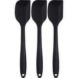 Viarella Silikon Spatula Set Büyük Boy Yanmaz Çizmez Siyah 3'lü
