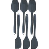 Viarella Yanmaz Yapışmaz Silikon Spatula Yassı Kaşık Seti 6lı Gri