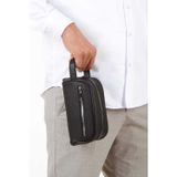 Vıatox Np- 2213 Mini Erkek Vegan Deri Portföy Clutch Traş Kozmetik Bakım Ve Günlük El Çantası Siyah