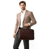 Vıatox Vs 1446 Unisex 15.6 İnç Uyumlu Suni Deri Darbe Korumalı Laptop Ve Evrak Çantası Kahverengi