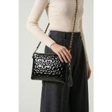 Vıatox Vt-003 Yıldız Dikişli Kadın El Çantası Clutch Çanta Omuz Çantası Çapraz Çanta Pörtföy Çanta Rugan Si