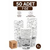 Vibe Reklam 7 OZ Karton Bardak 50 Adet Ekonomik Paket Tek Kullanımlık Karton Bardak Sıcak & Soğuk İçecek Uyumlu