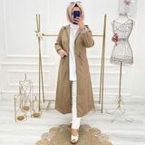 Vibeys Collection Bej Içi Leopar Desenli ve Kendinden Astarlı Su Geçirmez Kadın Trençkot - 44