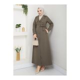Vibeys Collection Kadın Astarlı Tamboy Trençkot Pardesü