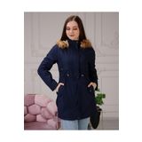 Vibeys Collection Lacivert Içi Kürklü Ve Su Geçirmez Bayan Kışlık Mont & Kaban