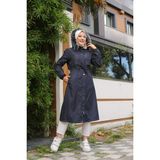 Vibeys Collection Lacivert Içi Kürklü ve Su Geçirmez Kadın Kışlık Mont & Kaban - 54
