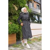 Vibeys Collection Siyah Içi Kürklü ve Su Geçirmez Kadın Kışlık Mont & Kaban - 60