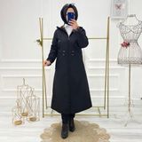 Vibeys Collection Siyah Içi Leopar Desenli ve Kendinden Astarlı Su Geçirmez Kadın Trençkot - 48