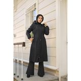 Vibeys Collection Siyah Su Geçirmez Kadın Kışlık Mont & Kaban Uzun Kol İçi Kürklü Model - 40