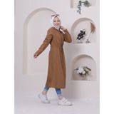 Vibeys Collection Taba Içi Çizgili ve Kendinden Astarlı Su Geçirmez Kadın Trençkot - 44