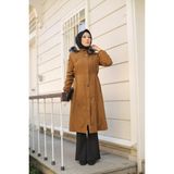 Vibeys Collection Taba Içi Kürklü ve Su Geçirmez Kadın Kışlık Mont & Kaban - 42