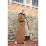 Vibeys Collection Taba Içi Kürklü ve Su Geçirmez Tam Boy Kadın Kışlık Mont & Kaban - 52